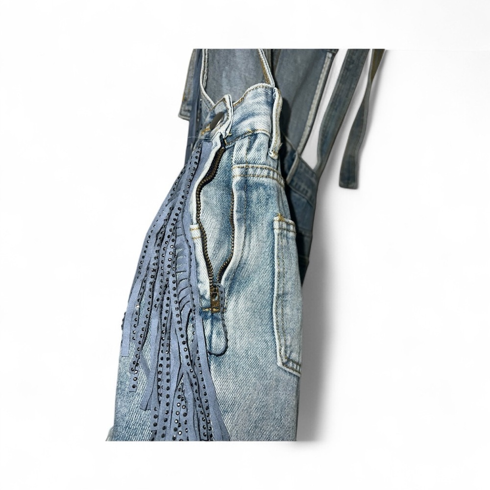 Blue B Collection Distressed Denim Overalls - Picture 8 of 10